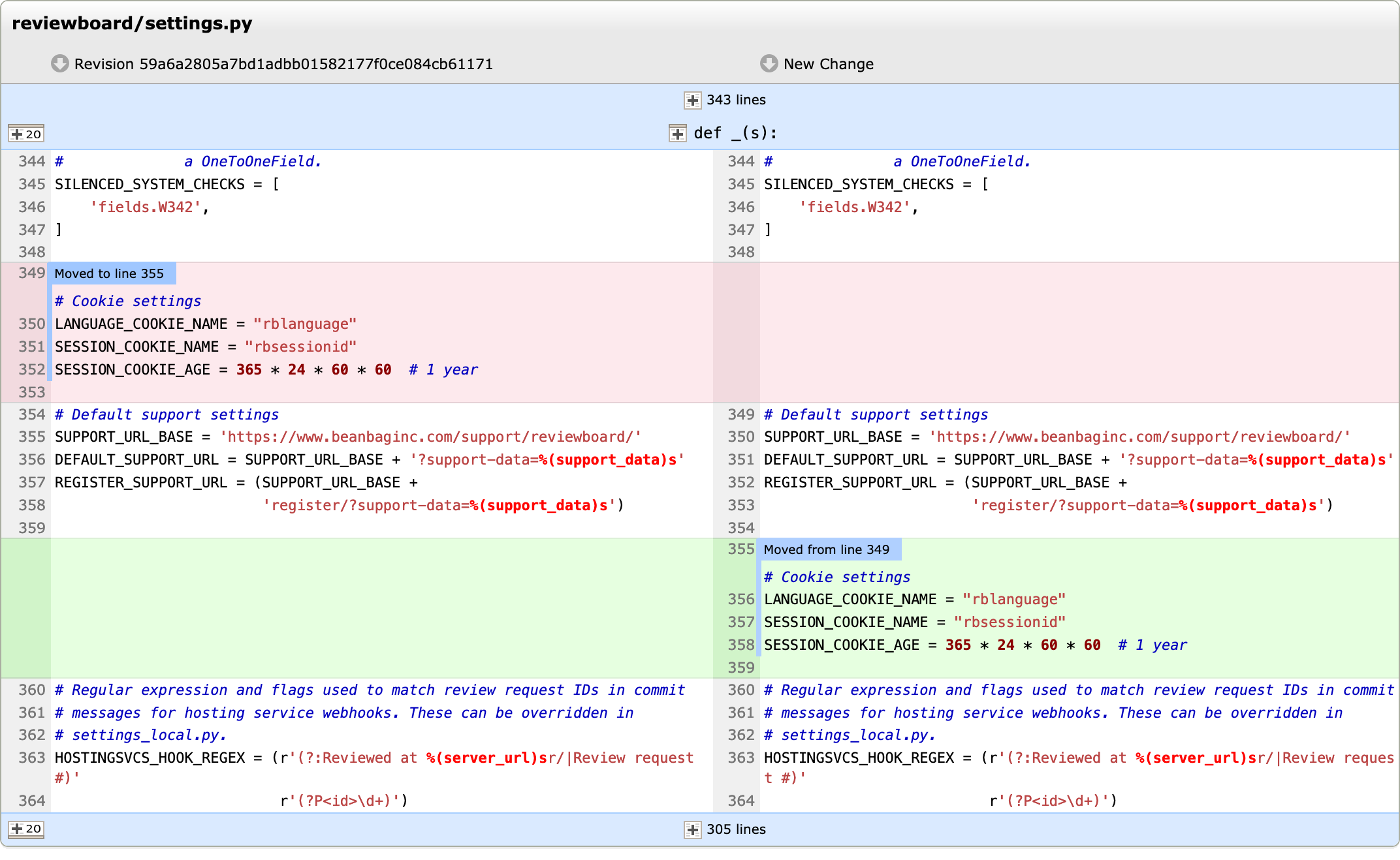 Code Difference Display Reviewing Code (Diffs) | Review Board latest Documentation | Review Board