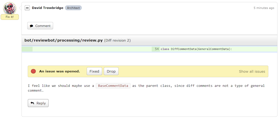 A review with a comment on code
